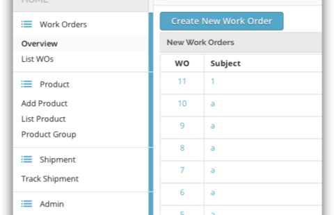 Quick start of work order system